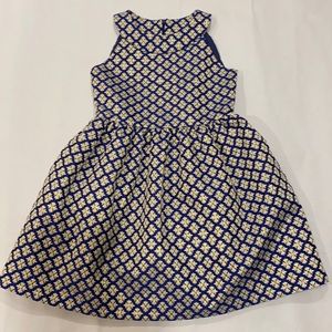 Pippa & Julie Girls Blue/Gold/White Flare Party Dress, Size 12